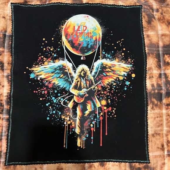 🔥 Upcycled LED ZEPPELIN Band Shirt XXL | Bleached Plaid Grunge Flannel Vibes - Picture 3 of 8